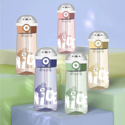 Botella de agua rosa de laurel ecológica para niños de diseño no derramado y a prueba de fugas
