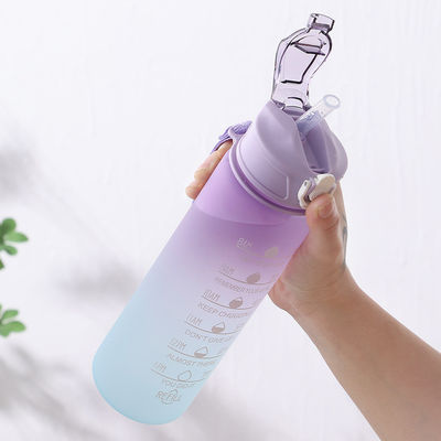 32 oz de BPA Marcador de tiempo libre 3pcs Botella de agua de motivación congelada de plástico para deportes rosa