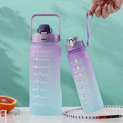 32 oz de BPA Marcador de tiempo libre 3pcs Botella de agua de motivación congelada de plástico para deportes rosa