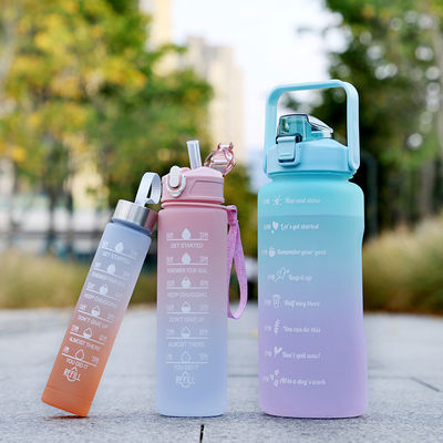 32 oz de BPA Marcador de tiempo libre 3pcs Botella de agua de motivación congelada de plástico para deportes rosa