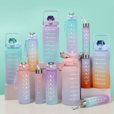 32 oz de BPA Marcador de tiempo libre 3pcs Botella de agua de motivación congelada de plástico para deportes rosa