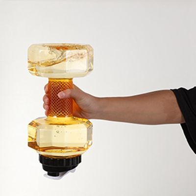 Diseño Creativo Gimnasio botella en forma de mancuerna 2200ml para el ejercicio de carrera y entusiastas