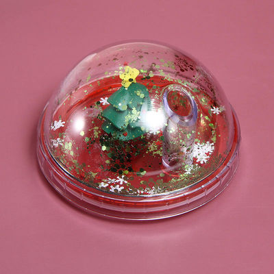 Tazas de plástico de Navidad 500 ml Glitter de doble pared para beber con tapas y pajitas
