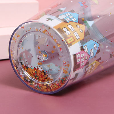500 ml de plástico de doble pared tumblers con paja de color personalizado y accesorios