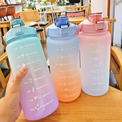 2023 Botella de agua potable motivacional 2L BPA gratis para gimnasio y actividades al aire libre