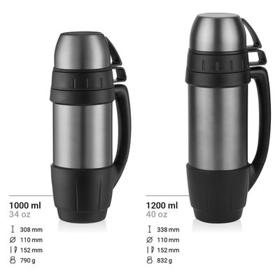 Flasco de vacío de acero inoxidable 40OZ para seguridad de senderismo y copa de agua térmica ecológica
