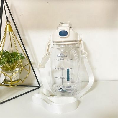 297g de plástico deportivo reutilizable motivacional de medio galón jarra de gradiente botella de agua de Tritán
