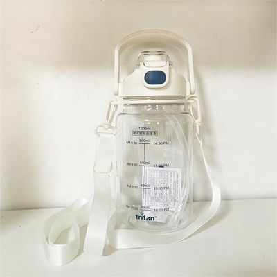 297g de plástico deportivo reutilizable motivacional de medio galón jarra de gradiente botella de agua de Tritán