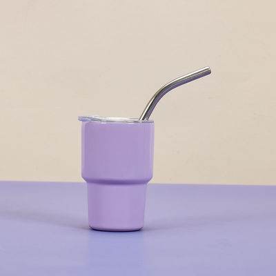 Colorida botella de agua de acero inoxidable de 2 onzas Mini Cute Pocket Cup con paja para la fiesta