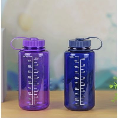 Botella de agua líquida transparente de plástico libre de 1000 ml para deportes al aire libre