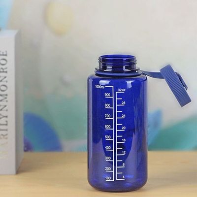Botella de agua líquida transparente de plástico libre de 1000 ml para deportes al aire libre