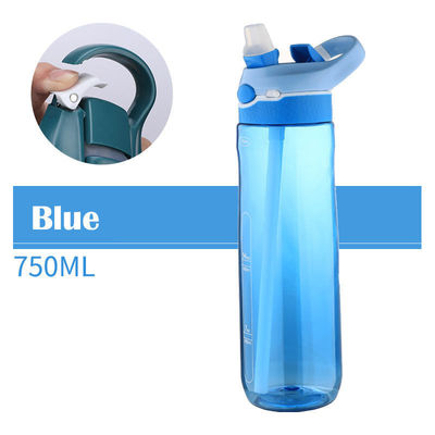 Botella de agua reutilizable para deportes de gimnasio para ocasiones de viaje hecha de material de Tritano libre de BPA