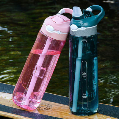 Botella de agua de silicona de 750 ml de Fitness Protein Gym Shaker con paja de Tritán