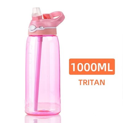 Manténgase hidratado con esta botella de agua libre de BPA de 1 litro de plástico de Tritán y paja incluida