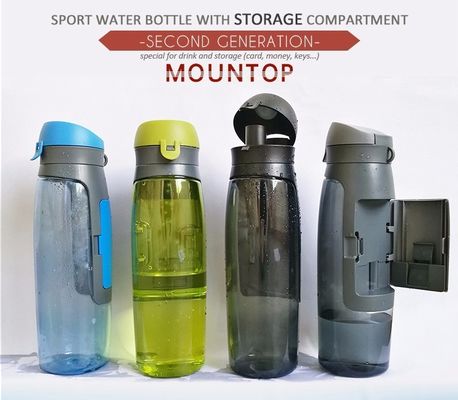 Estilo de diseño minimalista Botella de agua deportiva de plástico de 750 ml para hidratación en movimiento