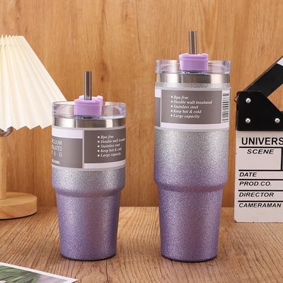 20OZ 30OZ Botella de agua de acero inoxidable Diseño personalizado Colorido Sport Straw Flask Thermos