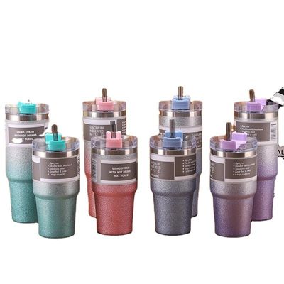 20 onzas / 30 onzas de acero inoxidable Copa de agua aislada Viajes Deportes Botellas de termo portátiles con pajitas