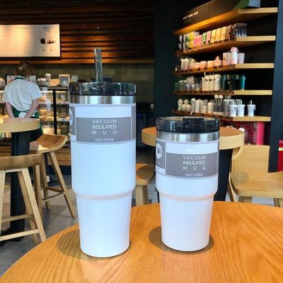 Botellas de termo portátiles con pajitas personalizadas 20 oz / 30 oz de acero inoxidable