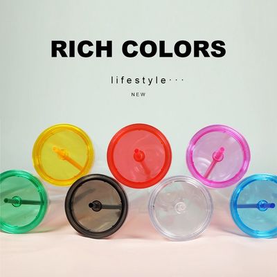 24 oz de acrílico de doble pared tumbler frío de color personalizado copa de plástico PP para los suministros de la fiesta