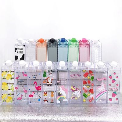 Contemporáneo de 17 oz 500 ml de calidad alimentaria de plástico exterior clara de leche cuadrada de cartón botella de agua