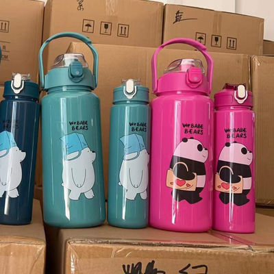 Logotipo personalizado Conjunto de botellas de agua púrpura aceptable para entusiastas del fitness y los deportes