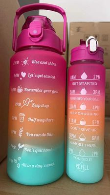 Logotipo personalizado Conjunto de botellas de agua púrpura aceptable para entusiastas del fitness y los deportes
