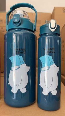 Logotipo personalizado Conjunto de botellas de agua púrpura aceptable para entusiastas del fitness y los deportes