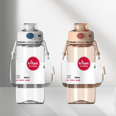 Mejor Taza de plástico de paja de trigo de costumbre única Botella de agua potable directa para atletas