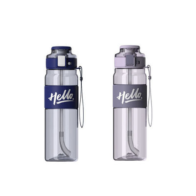 Botellas de agua de jugo de bebidas ejecutivas de plástico personalizadas con accesorios con paja