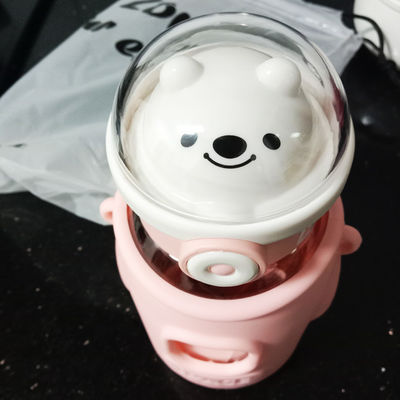 Envasado escuela Tritán a prueba de fugas Botella de agua potable con tapas de paja Reutilizable Viajes Deportes Acampada Niños Taza de agua de plástico