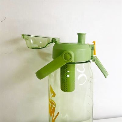 Botella de agua para infusión de frutas de viaje 1000 ml Tritán Deportivo Botella de infusión de bolsas de té de plástico