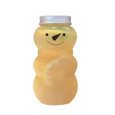 Botella de Navidad de hombre de nieve de plástico PET personalizado de 500 ml para decoración de bebidas personalizada