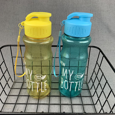 10 colores Unisex Escuela clásica Botellas de agua de plástico transparente para acampar PC Gradiente