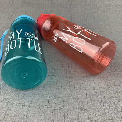 10 colores Unisex Escuela clásica Botellas de agua de plástico transparente para acampar PC Gradiente
