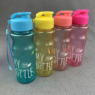 10 colores Unisex Escuela clásica Botellas de agua de plástico transparente para acampar PC Gradiente