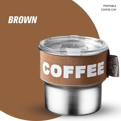 Tazas de café de color personalizado 400 ml de acero inoxidable 304 Mini botella de termo con cuerda