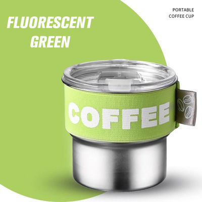 Tazas de café de color personalizado 400 ml de acero inoxidable 304 Mini botella de termo con cuerda