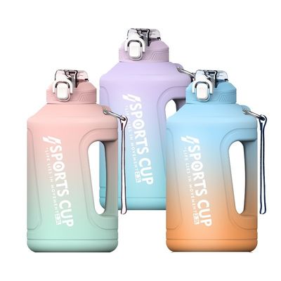 Botella de agua deportiva de gran capacidad duradera 2300 ML 3800 ML con diseño de gradiente de exfoliación