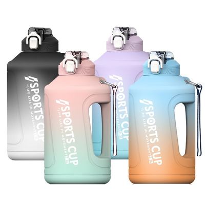 Botella de agua deportiva de gran capacidad duradera 2300 ML 3800 ML con diseño de gradiente de exfoliación