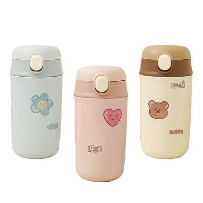 480ml Cute dibujos animados caldera de acero inoxidable personalizado botella de agua de color para niños diarios