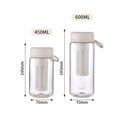 Copo de plástico portátil conveniente 450ml 600ml para actividades al aire libre acampar y viajar