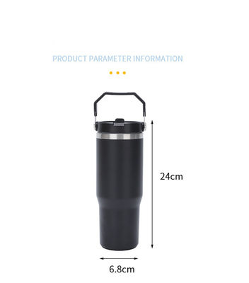 Patrón personalizado Botella de agua de 30 oz con aislamiento al vacío y paja incluida