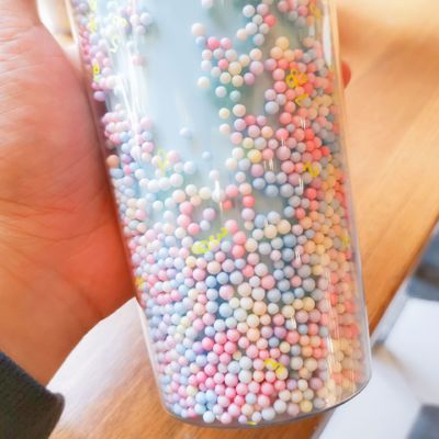 Performance de aislamiento térmico 550ml cristalino sin BPA Glitter helado de viaje tumbler