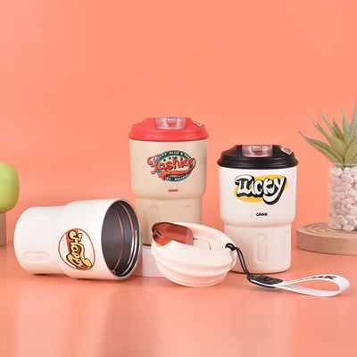 Logotipo personalizado Taza de acero inoxidable portátil de 350 ml Botella de agua de viaje portátil para regalo de estudiante