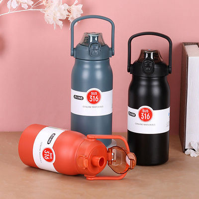 Botella de agua portátil con tapa de rebote para actividades al aire libre hecha de acero inoxidable 304