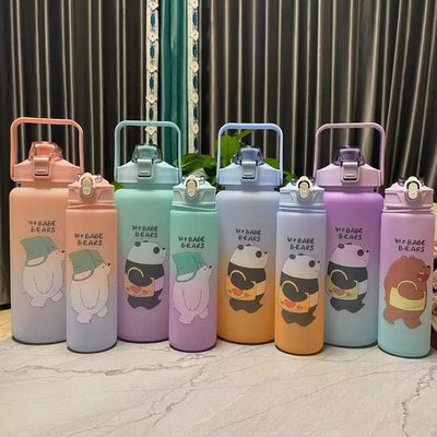 Ambiental BPA GRATUITO Color Gradiente Gimnasio motivacional Deportes de acondicionamiento físico Botella de agua Tritán