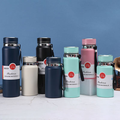 Mejor venta de botella de agua aislada de acero inoxidable de doble pared con gran capacidad