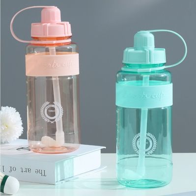 Bebida directa unisex 1000ml libre de BPA Tritán Gimnasio motivacional Botella de agua de plástico con marcador de tiempo