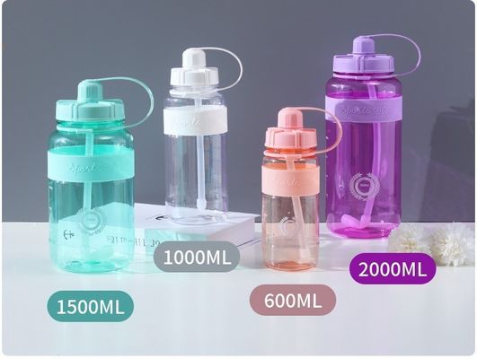Bebida directa unisex 1000ml libre de BPA Tritán Gimnasio motivacional Botella de agua de plástico con marcador de tiempo