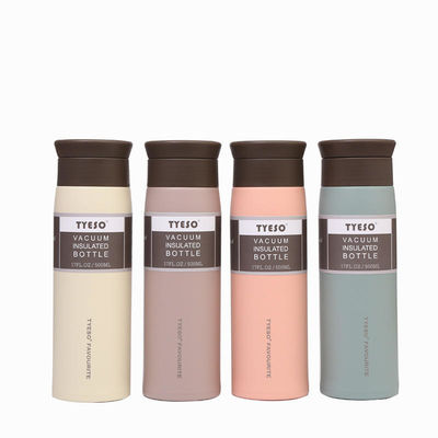 Botella de agua de acero inoxidable aislada para estudiantes con color personalizado y taza recta